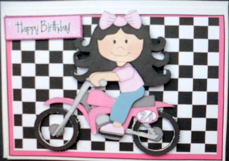 Girl on a Dirt Bike in Pink by Mary Murphy
