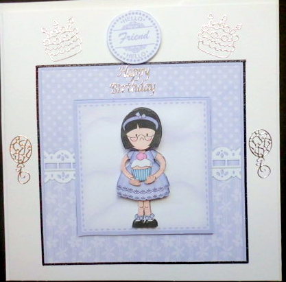 Roz's Cupcake Quick Card with 3D Decoupage by Mary Murphy
