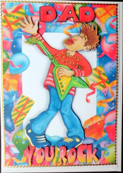 Dad U Rock! in Birthday Balloon Frame by Mary Murphy