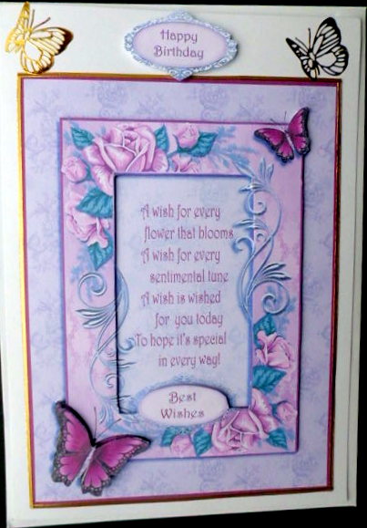 Butterfly Rose Framed Verse by Mary Murphy