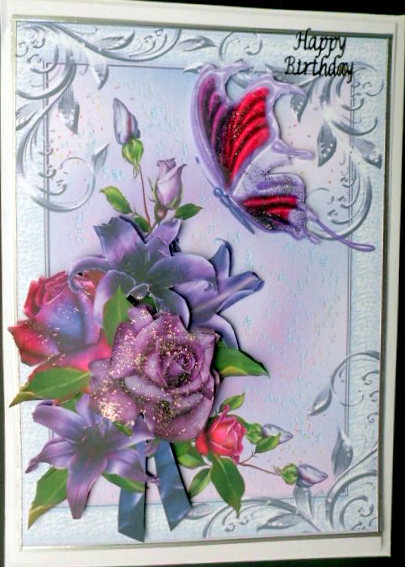 Roses, Lilies and Butterfly by Mary Murphy