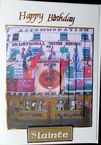 Dublin Pub 2 Pyramid Card by Mary Murphy