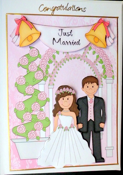 Just Married - Cute Arbour Bride & Groom by Mary Murphy