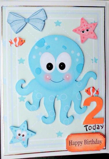 Blue Octopus with Other Sea Friends by Mary Murphy