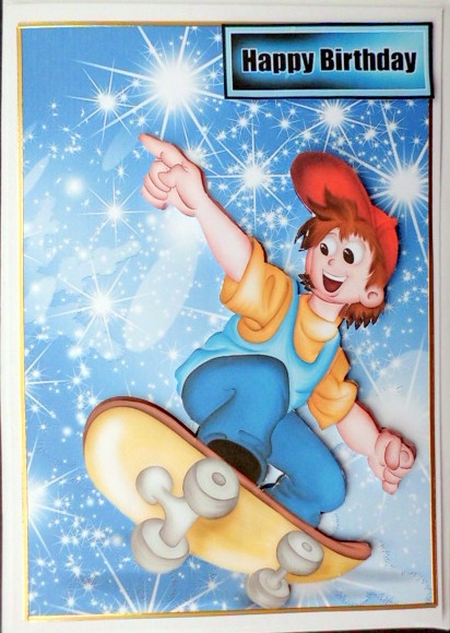 Skateboard Boy with Stars! by Mary Murphy