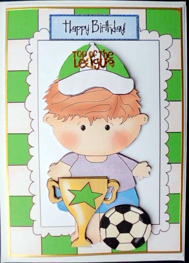 I Love Sports Little Boy with Football by Mary Murphy