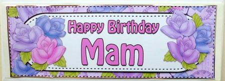 Large Dl Birthday Mam Quick Card N 3D Decoupage by Mary Murphy