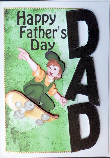 Skate Boarder for Dad (word Card for Fathers Day by Mary Murphy