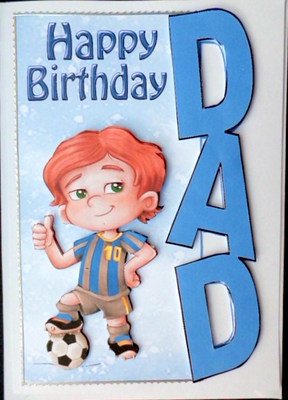 Footballer for Dad (word) Card by Mary Murphy