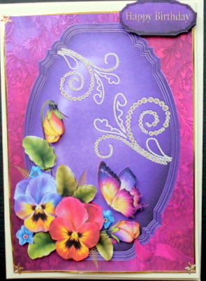 Beautiful Pansy's in Purple Frame by Mary Murphy
