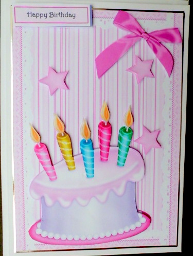 Pink Birthday Cake with Multicoloured Candles by Mary Murphy