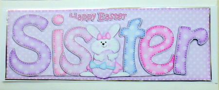 Large Dl Easter Sister Quick Card & 3D Decoupage by Mary Murphy