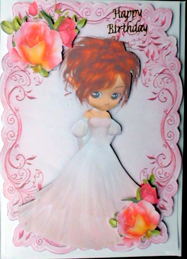 Little Princess in Party Dress with Roses by Mary Murphy
