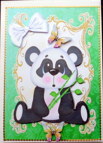 Panda with Bamboo by Mary Murphy