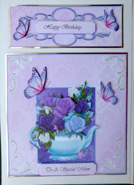 Lilac and Lace with Teapot and Roses by Mary Murphy