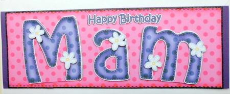 Large Dl Birthday Mam Quick Card N 3D Decoupage by Mary Murphy