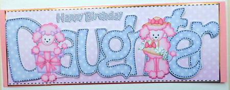 Poodle Dog Birthday Daughter Large Dl 3D Decoupage by Mary Murphy