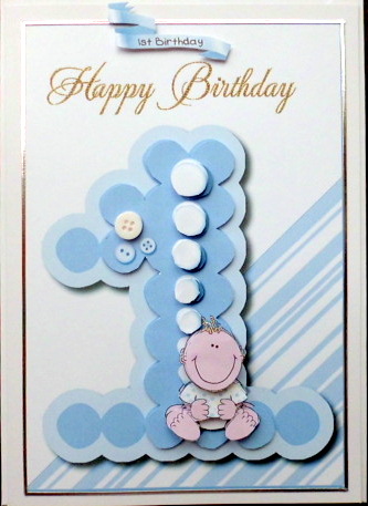 Baby Boy's 1st Birthday Topper by Mary Murphy