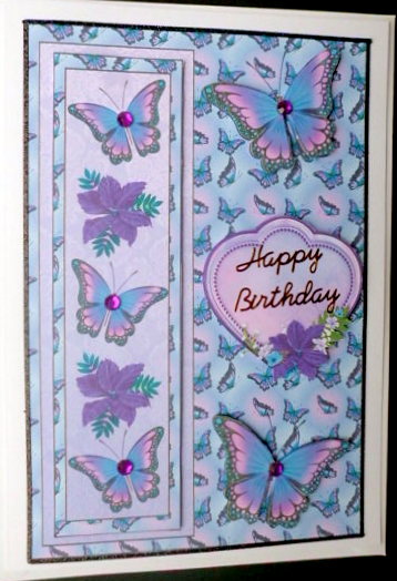 Purple Floral Butterfly Bookmark Card Front by Mary Murphy