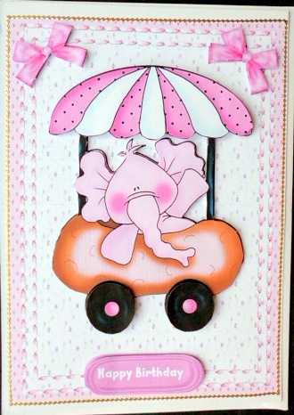 Little Elephant Girl in Her Pram by Mary Murphy