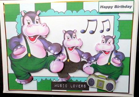 Dancing Hippos with Daddy Music Lovers by Mary Murphy