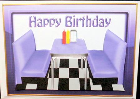 50's Purple Diner in Glass Frame by Mary Murphy