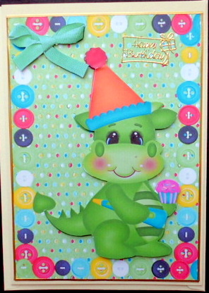 Cute Birthday Dragon with His Little Cupcake by Mary Murphy