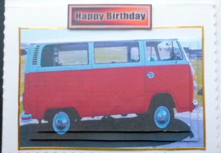 Orange Volkswagen Campervan Pyramids by Mary Murphy