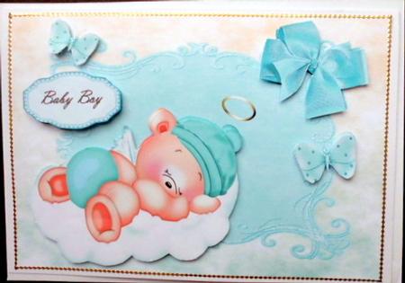 Lovely Baby Boy Teddy Bear on a Cloud by Mary Murphy