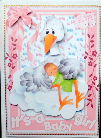 Lovely Stork Protecting the Baby Girl by Mary Murphy