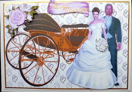 Gold Carriage with Wedding Couple by Mary Murphy
