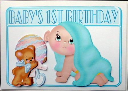 Baby Boy Under His Blanket with Teddy 1st Birthday by Mary Murphy