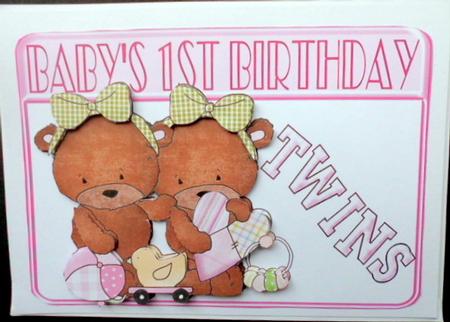 Twin Girl Teddies 1st Birthday by Mary Murphy