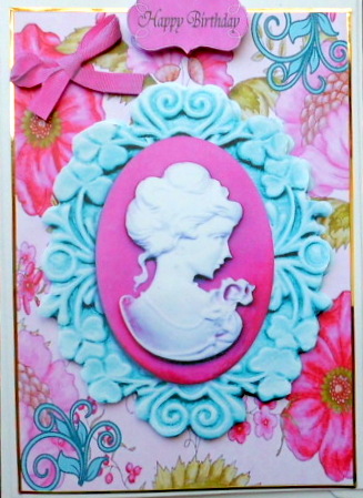 Beautiful Pink & Green Cameo by Mary Murphy