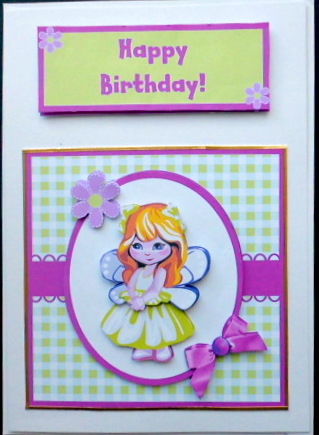Cute Fairy Girl Decoupage Card by Mary Murphy