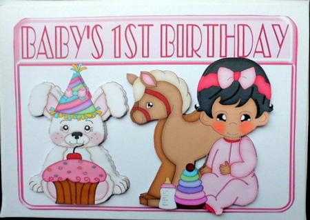 Baby Girls 1st Birthday with Rocking Horse by Mary Murphy