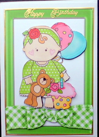 Baby Girl in Frame with Gingham Bow by Mary Murphy