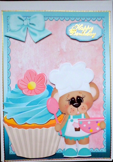 Lovely Cupcake Baking Bear by Mary Murphy