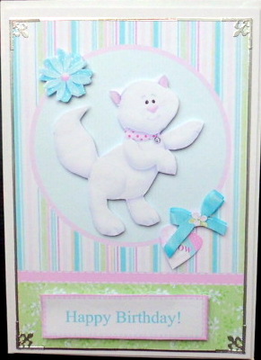 You're the Cat's Whiskers Card Front with Decoupage by Mary Murphy