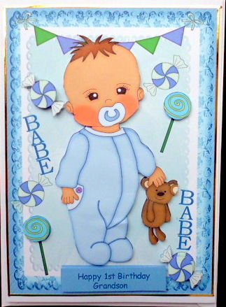 Happy 1st Birthday Baby Boy by Mary Murphy