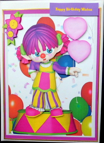Bright Happy Birthday Clown by Mary Murphy