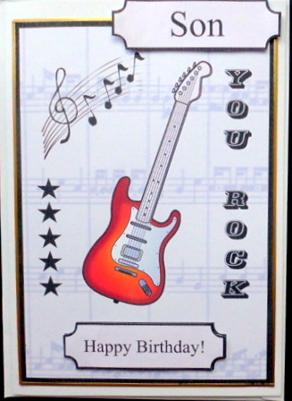 You Rock Guitar Card by Mary Murphy