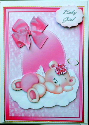 Gorgeous Baby Girl Teddy Bear on a Cloud by Mary Murphy