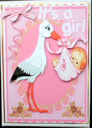 Lovely Stork with Baby Girl by Mary Murphy