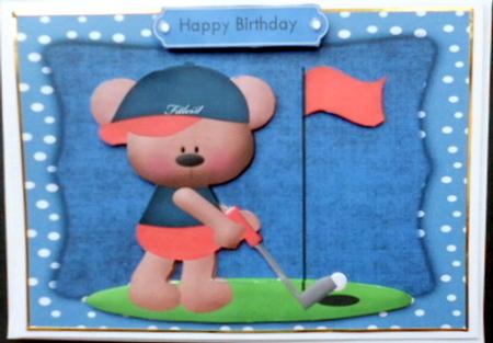 Lovely Golfing Bear by Mary Murphy