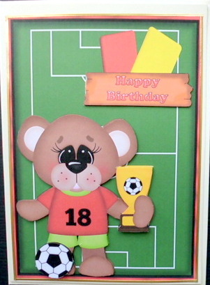 Footballing Bear with His Trophy by Mary Murphy