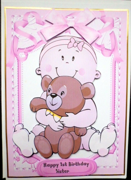 Happy 1st Birthday Little Girl by Mary Murphy