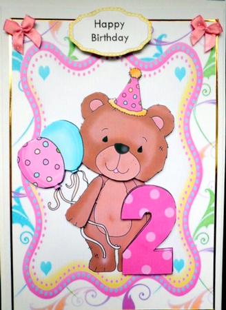 Happy 2nd Birthday Teddy Bear by Mary Murphy