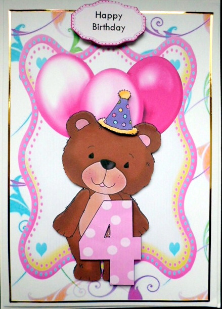 Happy 4th Birthday Bear by Mary Murphy