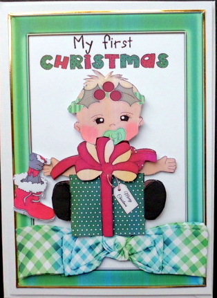 Baby's First Christmas with Present & Bow by Mary Murphy